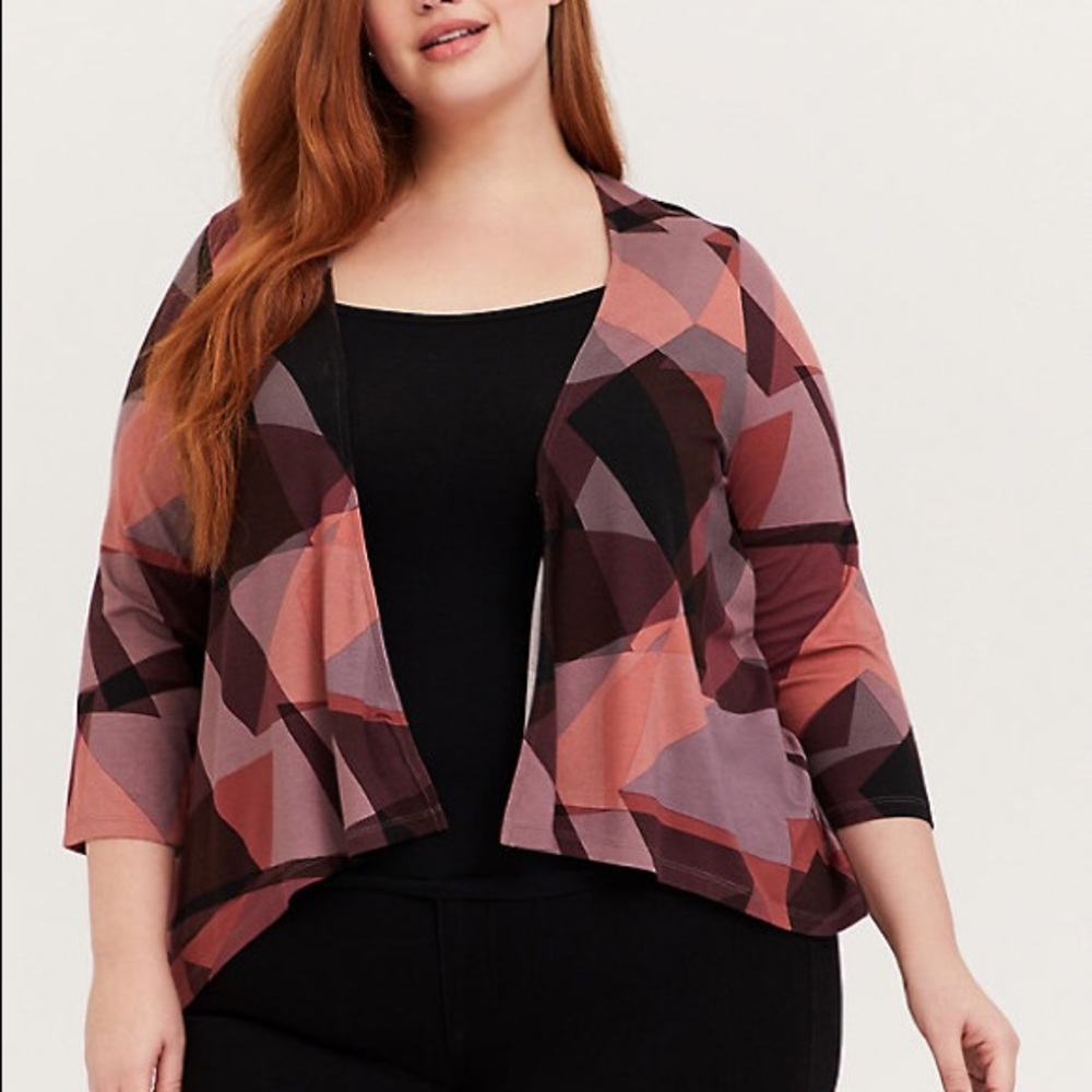 Torrid Super Soft Geo Print Cardigan - Size 5